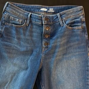 Old Navy Rockstar super skinny high rise stretch jeans button fly -size 10